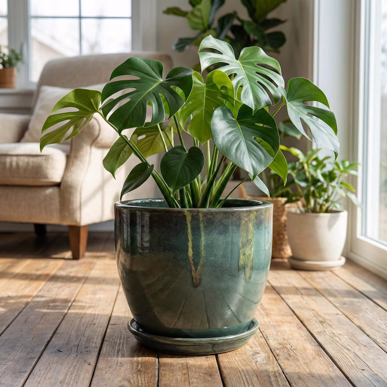 Handmade ceramic planter set